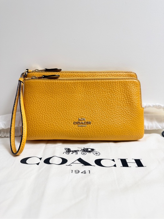 Coach Handbags - Coach Pebbled Leather Double Zip Wristlet